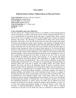 SYLLABUS Political Science Fiction: Political Ideas in Film