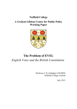 The Problem of EVEL English Votes and the