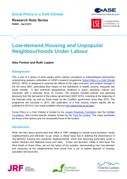 Low-demand Housing and Unpopular - STICERD