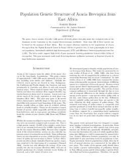 Population Genetic Structure of Acacia Brevispica from East Africa