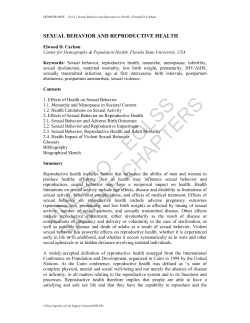 Sexual Behavior And Reproductive Health
