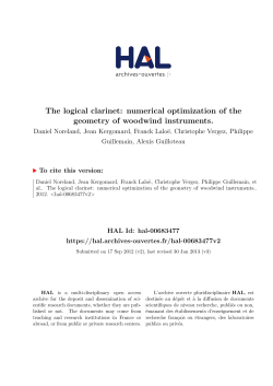 The logical clarinet: numerical optimization of the - HAL