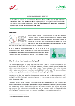 Background What do Science Based targets mean for bpost?
