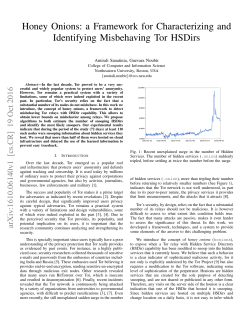 Honey Onions: a Framework for Characterizing