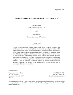 TRADE AND THE RATE OF INCOME CONVERGENCE