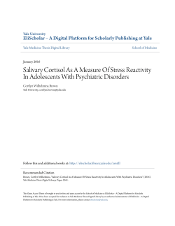 Salivary Cortisol As A Measure Of Stress Reactivity In