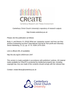 Canterbury Christ Church University`s repository of research outputs