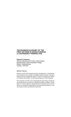 the business economy of the first nations in saskatchewan