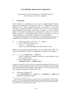 A Neo-Kleinian Approach to Comparatives