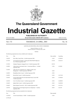 Vol. 172, No. 16 - Queensland Industrial Relations Commission