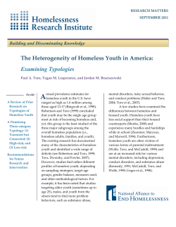 The Heterogeneity of Homeless Youth in America