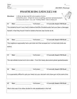 PROOFREADING EXERCISES 1-10