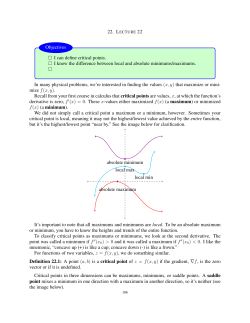 D I can define critical points. D I know the difference between local