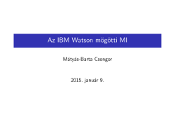 Az IBM Watson m&ouml;g&ouml;tti MI