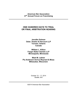 one hundred days to trial or final arbitration hearing
