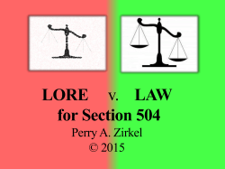 LORE v. LAW for Section 504