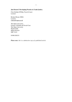 Just deserts? Developing practice in youth justice