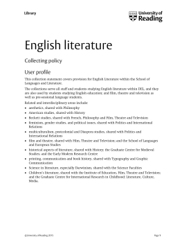 English Literature - University of Reading