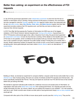 Better than asking: an experiment on the effectiveness of FOI requests