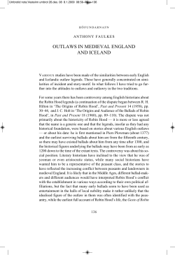 Outlaws in Medieval England and Iceland