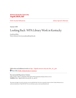 Looking Back: WPA Library Work in Kentucky - TopSCHOLAR