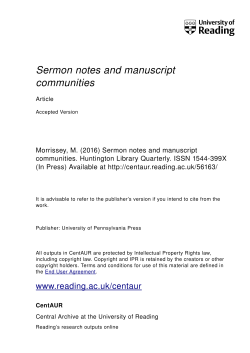 Sermon notes and manuscript communities