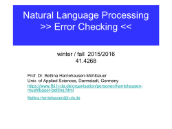 Natural Language Processing >> Error Checking <<