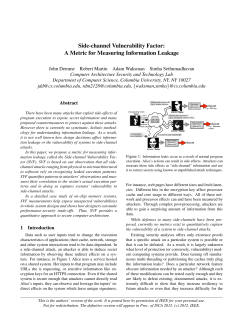 Side-channel Vulnerability Factor: A Metric for