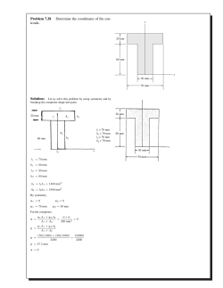 Problem 7.28 Determine the coordinates of the cen