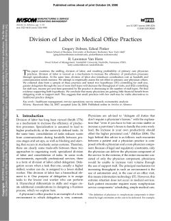 Division of Labor in Medical Office Practices