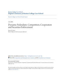 Dynamic Federalism: Competition, Cooperation and Securities