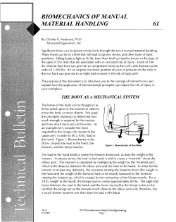 BIOMECHANICS OF MANUAL MATERIAL HANDLING 61