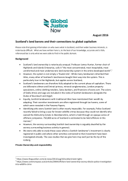 August 2016 Scotland`s land barons and their connections to global
