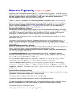 Geomatics Engineering (changes eff. spring 2015.)