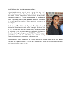 (Leah) Robinson recently joined PIDC as the Navy Yard`s administrativ