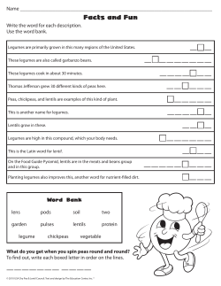 Facts and Fun - Cooking with Pulses
