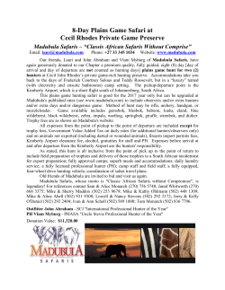 8-Day Plains Game Safari at Cecil Rhodes Private Game Preserve