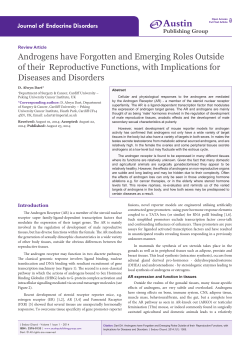 Androgens have Forgotten and Emerging Roles Outside of their