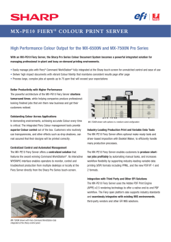 MX-PE10 EFI™ Fiery ® Server controller