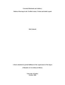 Unwanted Husbands and Adultery: Medieval Marriage in the Twelfth