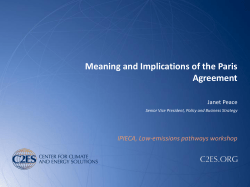 Meaning and implications of Paris - Janet Peace