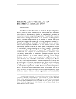 Political Activity Limits and Tax Exemption: A