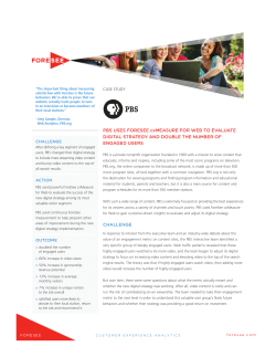 PBS USES FORESEE cxMEASURE FOR WEB TO EVALUATE