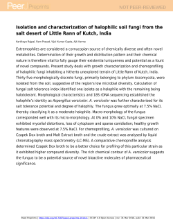 Isolation and characterization of halophilic soil fungi from the salt