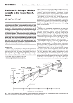 Radiometric dating of hillslope calcrete in the Negev Desert, Israel