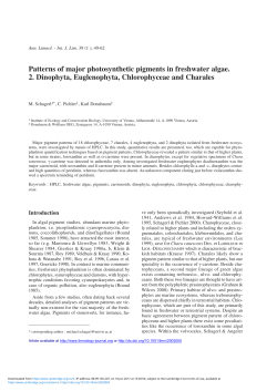 Patterns of major photosynthetic pigments in freshwater algae. 2