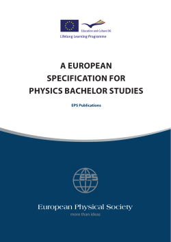A European specification for Physics bachelor studies