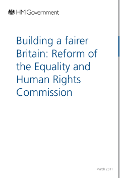 Building a fairer Britain: Reform of the Equality and Human Rights