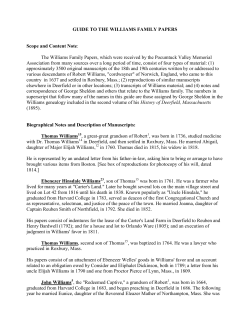 guide to the williams family papers