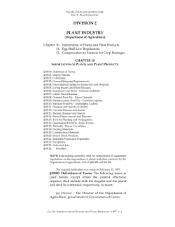 Chapter 10. Importation of Plants and Plant